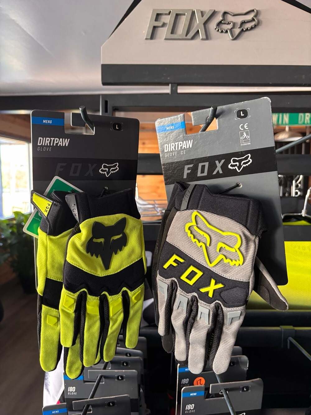 Set of Fox Racing Dirtpaw Glove CE - Grey Yellow Size L